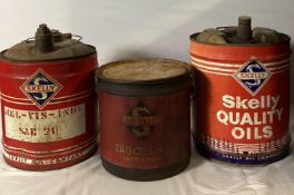 3 Skelly Five Gallon Cans