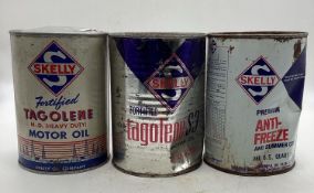 Two Skelly Tagolene and Anti-Freeze Quart Cans