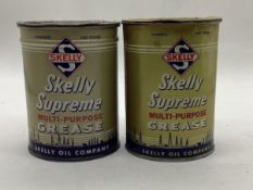 Two Skelly One Pound Grease Cans