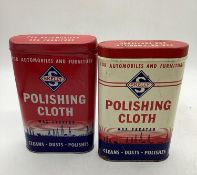 Two Skelly Auto Polish Cloth Tins