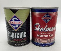 Skelmark and Skelly Supreme Quart Oil Cans