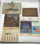 Four Vintage Skelly Gas Station Calendars