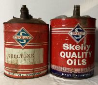 Two Skelly Oils 5 Gallon Cans