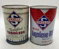 Two Skelly Tagolene Quart Oil Cans