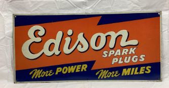 Rare Edison Spark Plugs Metal Sign