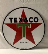 1946 Texaco Porcelain Oil Pump Sign