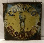 1920's Conoco Minuteman Gasoline Metal Sign