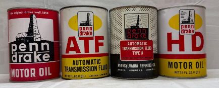 Four Penn Drake quart Oil Cans