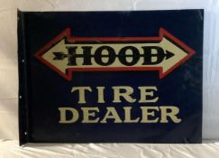 1920's Hood Tire Dealer Flange Sign