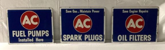 AC Fuel Pump, Spark Plug and Oil Filter Metal Signs