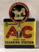 AC Spark Plugs Registered Cleaning Station Flange Sign