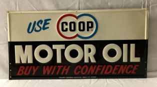 Use COOP Motor Oil Embossed Metal Sign