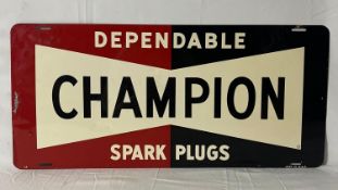 Dependable Champion Spark Plugs Sign
