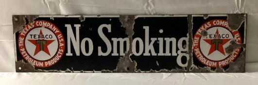1930's Texaco Porcelain No Smoking Sign