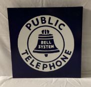 Porcelain Bell Public Telephone Flange Sign
