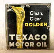 1920's Texaco Clear Golden Motor Oil Porcelain Lubester Sign