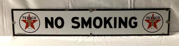 1942 Texaco No Smoking Porcelain Sign