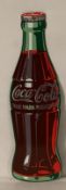 NOS Porcelain Coca-Cola Die-Cut Bottle Sign