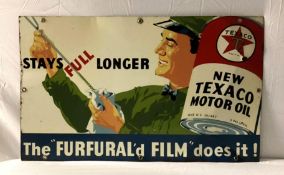 Texaco Motor Oil Sign w/ Attendant