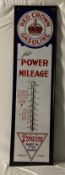 Red Crown Gasoline for Mileage Porcelain Thermometer