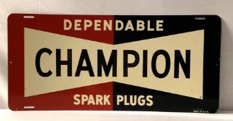 Dependable Champion Spark Plugs Metal Sign