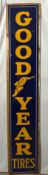 8ft. Goodyear Tires Porcelain Sign w/ Winged Foot