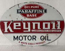 1920's Keynoil Oval Porcelain Curb Sign
