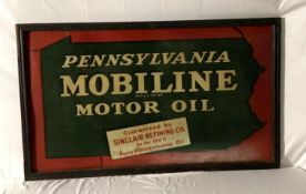 1920's Sinclair Pennsylvania Mobiline Motor Oil Sign