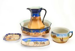 A GROUP OF STAFFORDSHIRE 'ORIENTALIST' WASHSTAND POTTERY, 20TH CENTURY