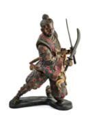 A BRONZE FIGURE OF A JAPANESE WARRIOR
