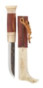 A SAMI REINDEER HORN KNIFE BY BILL ÖBERG, 20TH CENTURY
