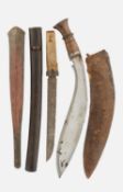 A JAPANESE SHORTSWORD (TANTO), A JAPANESE SAYA, A GURKHA KUKRI KNIFE