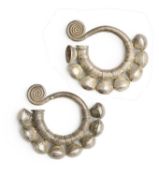 A PAIR OF SILVER EARRINGS, MIAO CULTURE, SOUTHERN CHINA, CIRCA 1900