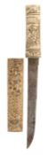 A JAPANESE BONE-MOUNTED DAGGER, EDO PERIOD, LATE 19TH CENTURY