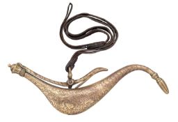 AN INDIAN COPPER ALLOY POWDER-FLASK, 19TH CENTURY
