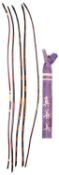 FIVE JAPANESE BOWS AND A BOW BAG, EDO PERIOD AND LATER