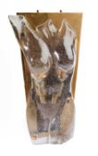 A MOULDED GLASS AND BRASS FIGURAL WALL LIGHT, ITALIAN, LATE 20TH CENTURY