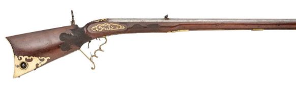 A GERMAN 140 BORE AIRGUN OF BELLOWS TYPE, J. HORNAUER IN REGENSBURG, MID-19TH CENTURY
