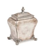 A GEORGIAN SHEFFIELD PLATE TEA CADDY, EARLY 19TH CENTURY