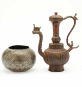TWO ASIAN METAL VESSELS, CIRCA 1900
