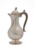 A VICTORIAN SILVER HOT WATER JUG, CHARLES STUART HARRIS, LONDON, 1881