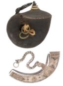 AN INDIAN POWDER FLASK AND AN OMANI POWDER FLASK