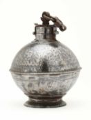 A SOUTH INDIAN BALL-SHAPED FLASK, LATE 18TH CENTURY, POSSIBLY MYSORE, KARNATAKA