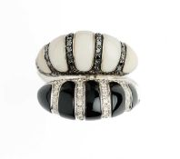 HARDSTONE AND DIAMOND RING