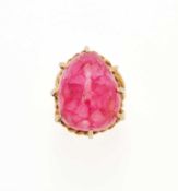 DYED PINK QUARTZ DRESS RING