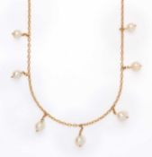 EDWARDIAN, GOLD AND PEARL NECKLACE, 1900s
