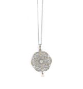 BELLE EPOQUE DIAMOND AND PEARL PENDANT, 1900s