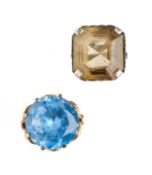 TWO GEM-SET DRESS RINGS, 1960s