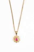 RUBY AND DIAMOND PENDANT