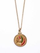 AN AMERICAN INDIAN HEAD QUARTER EAGLE GOLD COIN PENDANT, 1915